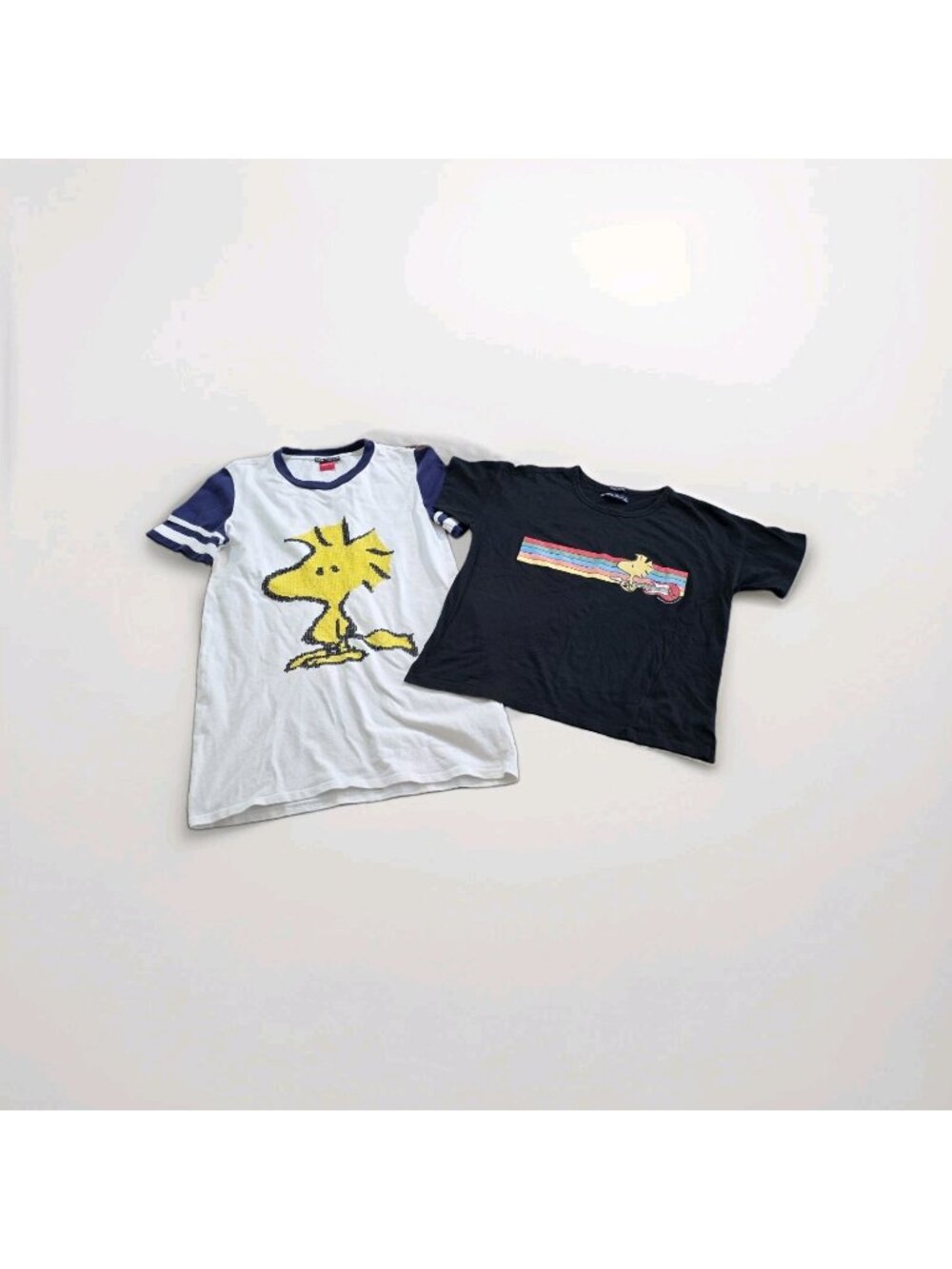 Zara AF Lot of 2 T Shirt Womens S Peanuts Woodstock SS Cotton Comics Preppy Boho